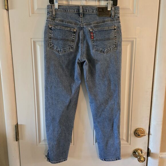 Vintage Polo Jeans Co. Ralph Lauren Size 6 Capri Ankle Zip Jean Denim Y2K Flag - Picture 2 of 10